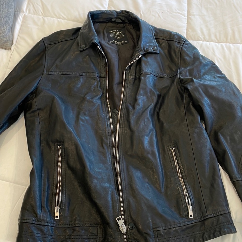 Men’s AllSaints black leather jacket